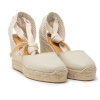 Alpargatas de mujer CLARA DURAN VAL ESCOTE VALENCIANA CINTAS ESCOTE NAPA IVORY - details 0