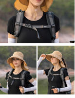 Gorro De Verano Para Mujer Protección UV Sombrilla De Sol Con Visera Ancha Para Pesca Senderismo Y Uso Exterior Capa De Poni - details 16