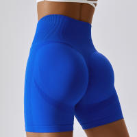 Shorts De Yoga Para Mujer Sin Costuras Cintura Alta Push up Para Ciclismo Y Gimnasio Ropa De Fitness Y Jogging - details 4