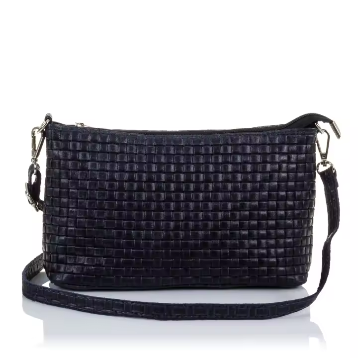 Firenze Artegiani. Zia Bolso bandolera Mujer.Piel auténtica Gamuza Grabado Geométrico . Made in Italy. Vera Pelle Italiana. - 1