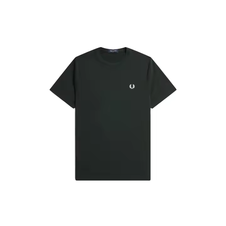 Fred Perry Crew Neck T-Shirt Night Green / Snow White - 1