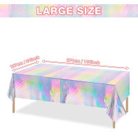 Mantel Desechable Láser Rectangular De Aluminio Arcoíris Para Decoración De Cumpleaños Y Bodas 1 Pieza Moderno Estilo Plástico - details 2