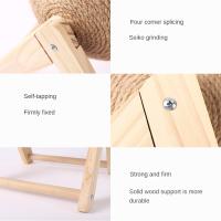 Juguete Para Gatos De Madera Con Pelota Y Pared De Rascado Para Uñas Duradero Plataforma De Subida Con Correa De Hemp Regalo Para Mascotas - details 5