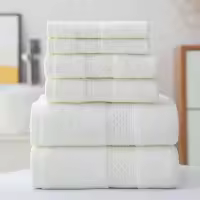 Juego de toallas de algodón de lujo para el hogar, Set de 3 piezas, Ultra suave, altamente absorbente, incluye 1 toalla de baño, 1 toalla de mano, 1 paño - details 2