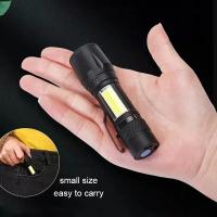 MiniLinterna LED Recargable COB Con Zoom Telescópico Para Camping Y Senderismo Linterna Táctica De Emergencia USB Recargable - details 1