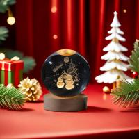 Lámpara Nocturna LED Creativa En Forma De Bola De Cristal 3D Con Patrón De Santa Claus Solar Sistema Para Ambiente De Dormitorio Regalo De Navidad Para Niños - details 6
