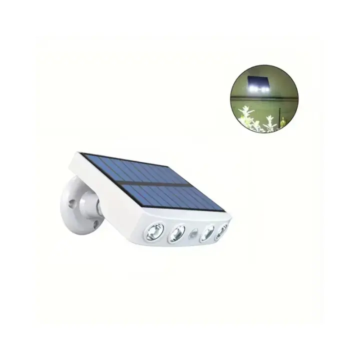 Lámpara Solar De Seguridad Con 4 LED 3 Modos Impermeable Para Jardín Luz Nocturna De Sensor De Movimiento Decorativa Fuente De Energía Solar - 1