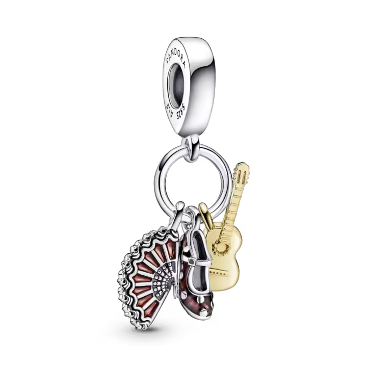 Charm Pandora 760765C01 colgante Guitarra Española, Zapato Flamenco y Abanico - 1