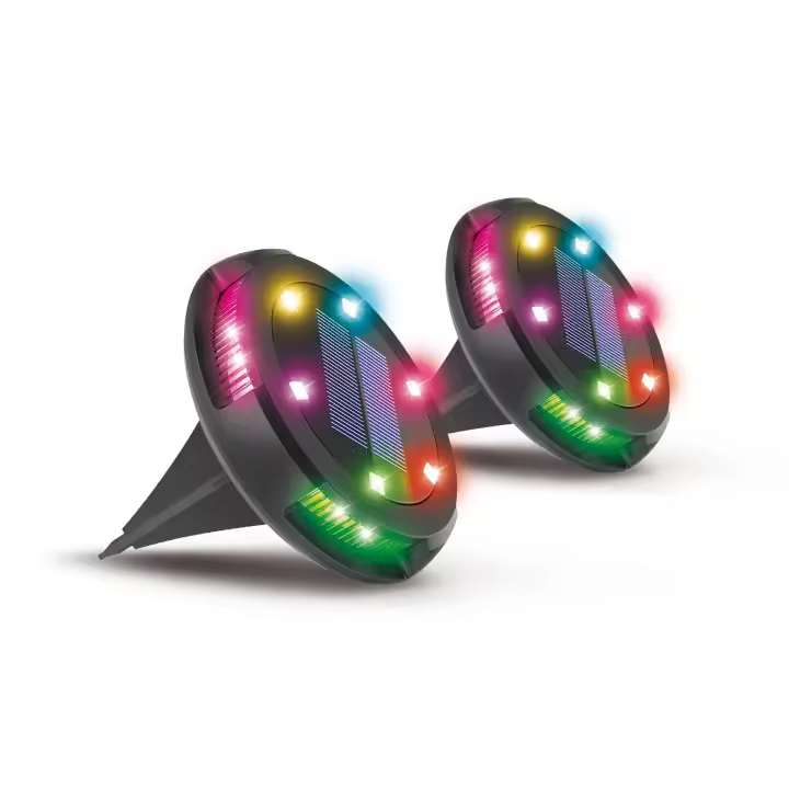Activejet juego de 2 lámparas solares led rgb activejet larix - 1