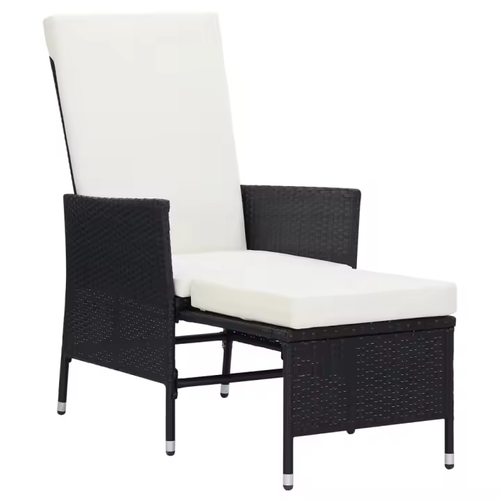 Sellón reclinable de Jardín with almohadas sintético Negro - 1