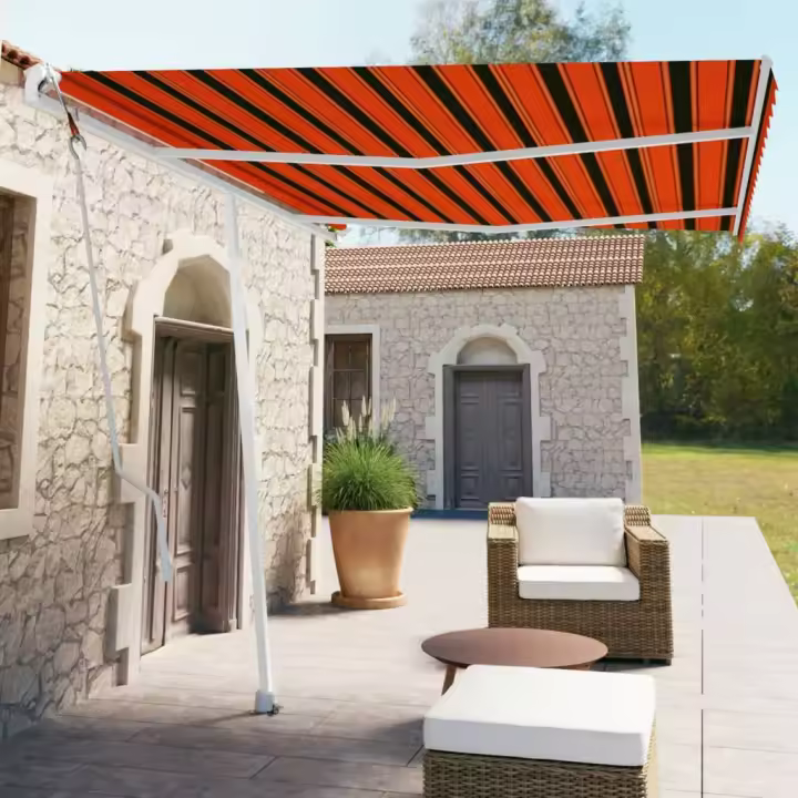vidaXL Toldo de pie automático naranja y marrón 350x250 cm - 1