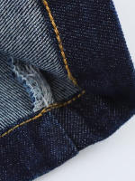 Vestido Mini De Verano Para Mujer En Denim Estilo Elegante Con Cuello En V Y Bolsillos Detalles Elegantes Vestido Largo Antebrazo - details 7
