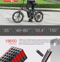 Bicicleta Moped Eléctrica Plegable Inteligente Samebike 20LVXD30, Motor de 350W, Velocidad Máxima de 35 km/h, Neumático de 20 pulgadas - details 2