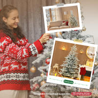 HOMCOM Árbol de Navidad Artificial, Árbol de Navidad Nevado, Abeto Artificial con Ramas Articuladas, Base Plegable, Fácil de Montar, Decoración para Hogar, Oficina, Fiestas - details 2