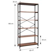 Estantería industrial Nyana Home | Diseño moderno y resistente | 5 baldas amplias | Optimización de espacio | Estilo versátil y decorativo | Medidas: 80x180x30 cm - details 1