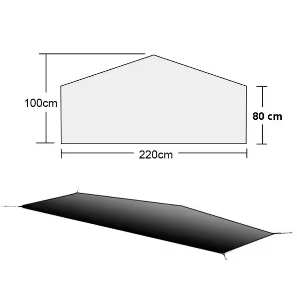 FLAME'S CREED Versión 2025 pro Footprint De Nylon 220*80/100CM Lanshan 1 Y 220*110 Cm Lanshan 2 Para Tienda Doble Impermeable >3000 Mm - 1