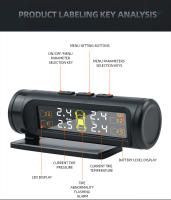 Sistema De Monitoreo De Presión De Neumáticos E-ACE TPMS Inteligente Sin Fuerza Pantalla LCD Alarma De Seguridad Electrónica - details 3