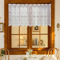 Cortinas Blancas De Encaje Transparentes Para Cocina Y Dormitorio Cortinas Voile Cortas De Café Media Para Decoración De Habitaciones Y Armarios - details 0