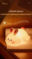Lámpara De Noche LED De Conejo Cartoon Suave De Silicona Recargable Decoración De Mesa Para Niños Regalos Para Dormitorio Y Jardín Luz De Ambiente - details 8