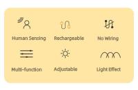 Luz Sensor De Movimiento LED Con Sensor De Luz USB Tipo-C 3 Colores Decoración Para Pasillo Escalera Habitación Luz Noturna - details 1