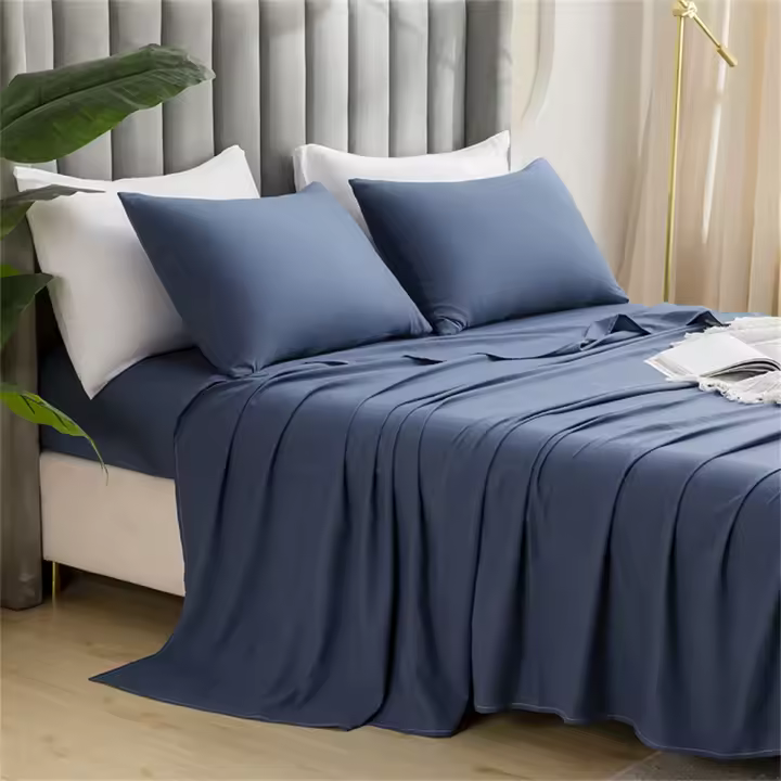 Juego De Sábanas Ultra Suaves De Color Sólido Tejido Sandía Hipoalergénico Lavable En Máquina Tamaño Single Y Doble Para Cama - 1