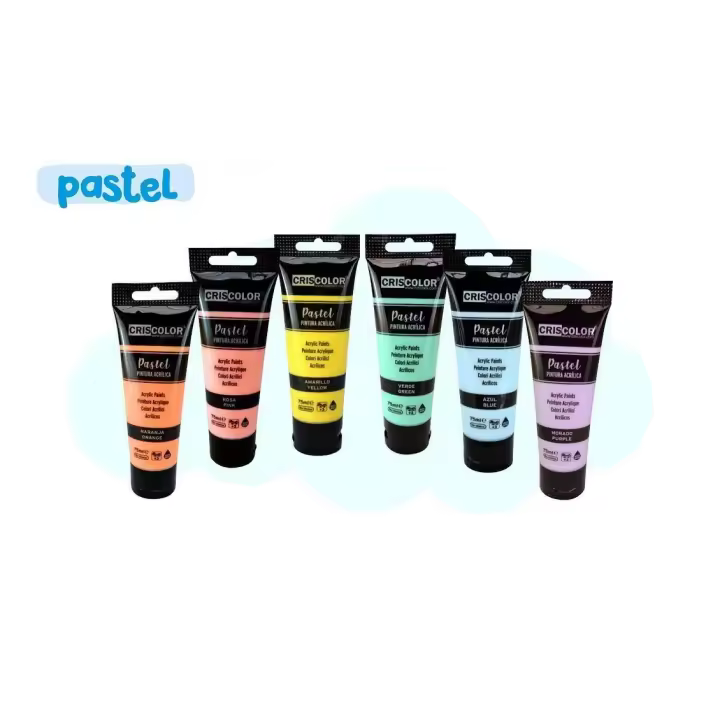 Criscolor Pintura Acrílica Colores Pastel 75ml 6PCS - 1