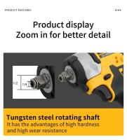 Llave De Impacto Sin Cable Dewalt DCF922 De Alta Torque Con Velocidad Variable Herramienta Eléctrica Recargable 20V Para Uso Comercial - details 8