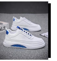 Zapatillas De Cuero PU Para Hombre Zapatillas Blancas De Moda Zapatillas De Patinaje Con Suela Plana Y Plataforma Para Aumentar La Altura - details 4