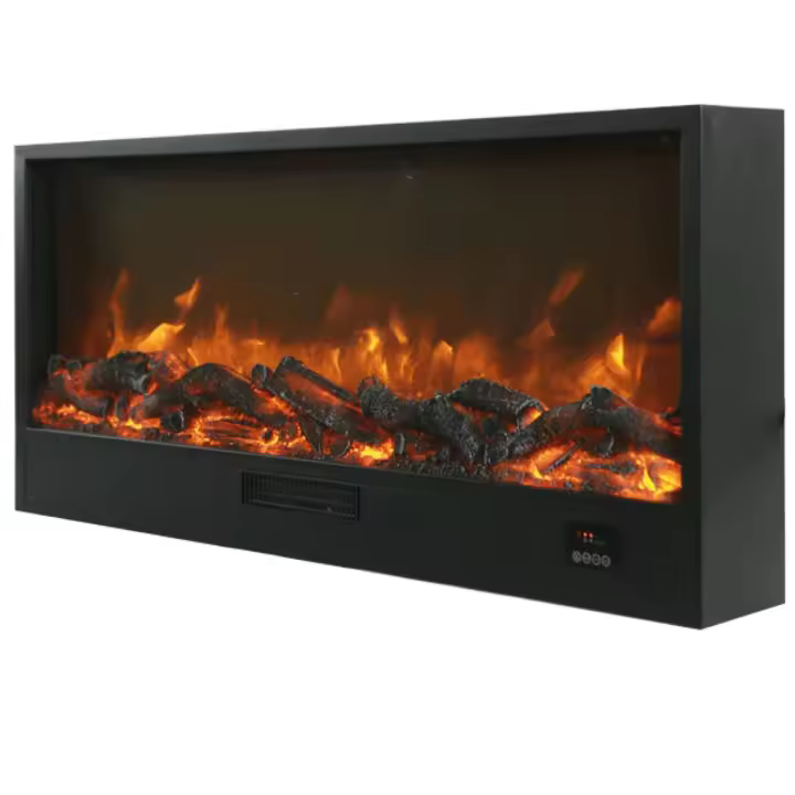 Sined Chimenea Ispica Chimenea Electrica Empotrada Larga 108 Cm 1500W Negra Perfecta Para Ser Totally Empotrada En Muebles De Madera Paredes De Pladur y Paredes De Madera Fijas - 1