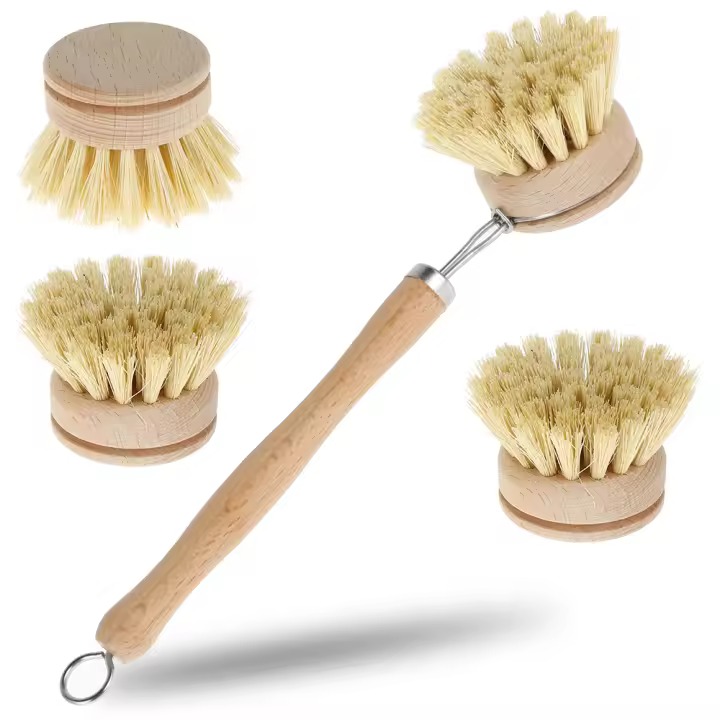 Cepillo De Platos De Madera Duradero Y Portátil Para Limpieza De Cocina Con Sisal Y Coco Ecológico Y Sin Residuos - 1