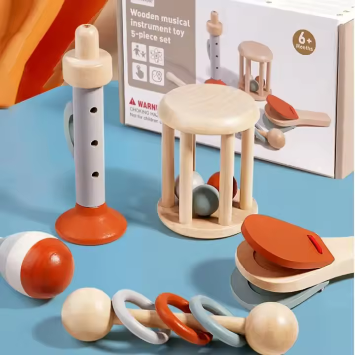 Juego De Instrumentos Musicales De Madera Para Bebés Montessori Conjunto De Percusión Con Xilofón Educativo Para Niños En Preescolar Regalos - 1