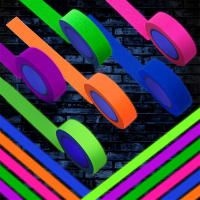 6pc Cinta Fluorescente UV Neón Para Decoración De Casas Bodas Y Fiestas En La Oscuridad Advertencia De Escaleras Tela Reacciona Al Luz Negro - details 2