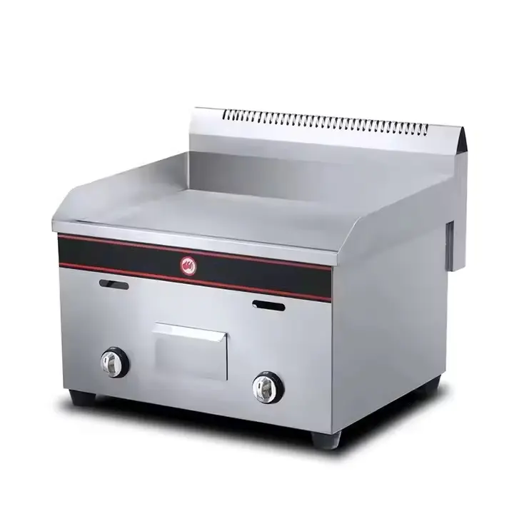 Plancha de acero inoxidable a gas de cocina industrial - 1