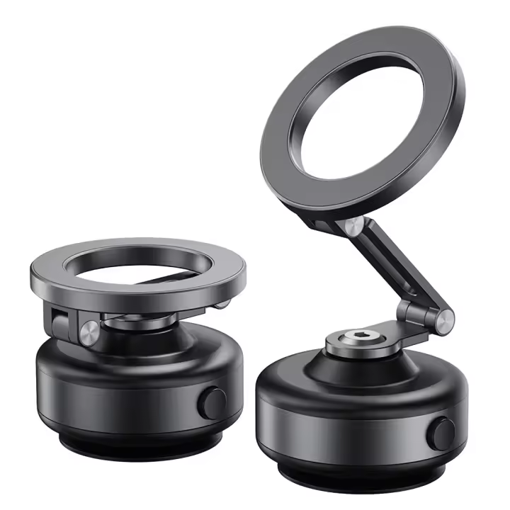 Soporte Movil Coche, Un soporte para teléfono con Sucker para Coche giratorio, retrácthil, plegable y con montaje magnético para teléfono giratorio de 360 °. Este soporte para teléfono with Sucker Eléctrica y montaje magnético - 1