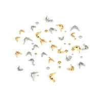 100pcs Conector De Acero Inoxidable Galvanizado Amarillo Para Pulseras Collares Cadenas Suministros De Joyería DIY Hebilla De Cierre De Bola Doble Posicionamiento - details 1