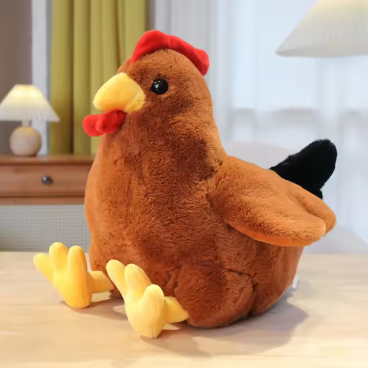 Muñeco De Peluche De Gallo Simulación Suave De 30/40CM Juguete Animal Ponedora Cojín Decorativo Divertido Regalo De Cumpleaños Para Todas Las Edades - 1