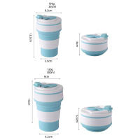 Taza De Viaje Colapsable De Silicona 350ml/500ml Para Camping Y Deportes Con Tapa Para Cocina Y Comedor Taza De Café Reutilizable - details 0