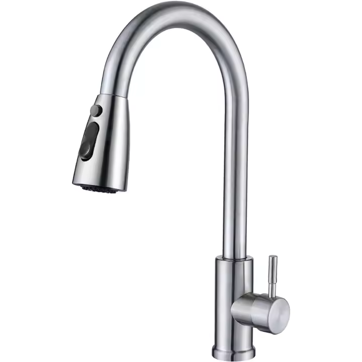 Grifo de Cocina con Ducha Extraíble de Acero Inoxidable Resistente - 1