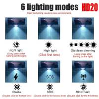 Linterna Frontal LED D10 D20 1000LM Recargable Tipo C USB Impermeable Torcha Frontal Para Camping Y Pesca Con Lente Zoomable - details 2