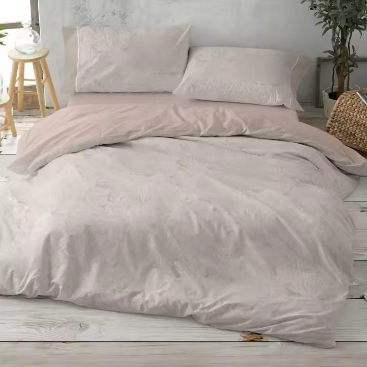 Juego de funda nórdica 50% Algodón- 50% poliéster. Disponible en cama de 90, 105, 135, 150-160, 180 y 200cm. Color Tierra. No hace bolas. - 1