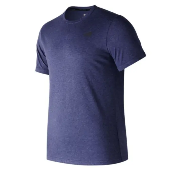 Camiseta New Balance Mc Heather Tech Azul Mt73080Pgm - 1