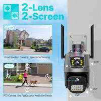 Cámara PTZ Wifi Exterior 4K 8MP HD Con Doble Pantalla Y Lente AI Seguimiento Automático Alarma De Luz Policial iCSee Para Seguridad Doméstica Y Vigilancia De Video 4MP - details 5