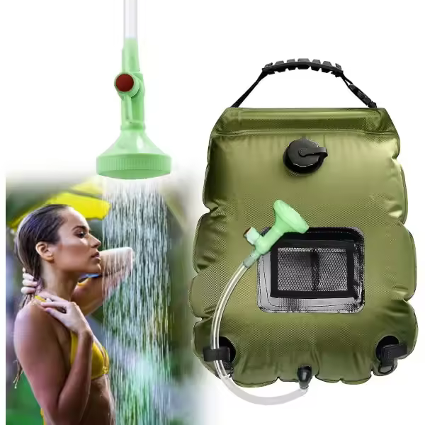 BIT Bolsa de Ducha Solar Portátil de 20 L Ideal para Acampar Ducha de Agua Caliente con Interruptor de Encendido/Apagado para Exteriores - 1