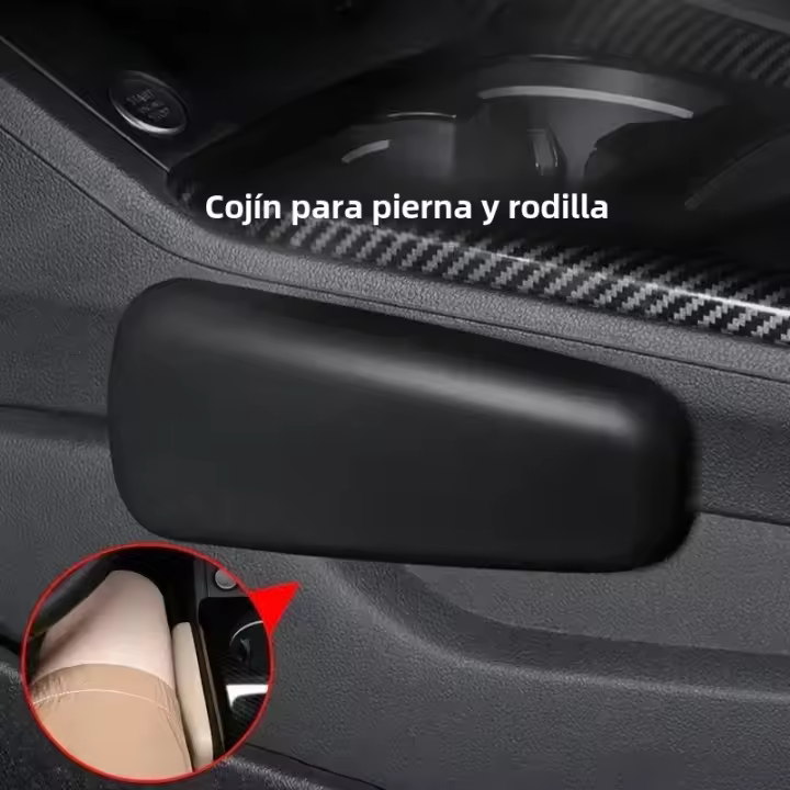 Almohadilla De Rodilla De Cuero Sintético Para Coche Cojín De Pierna De Memoria Universal Cómodo Soporte De Túnel 6.89X2.95 Pulgadas - 1