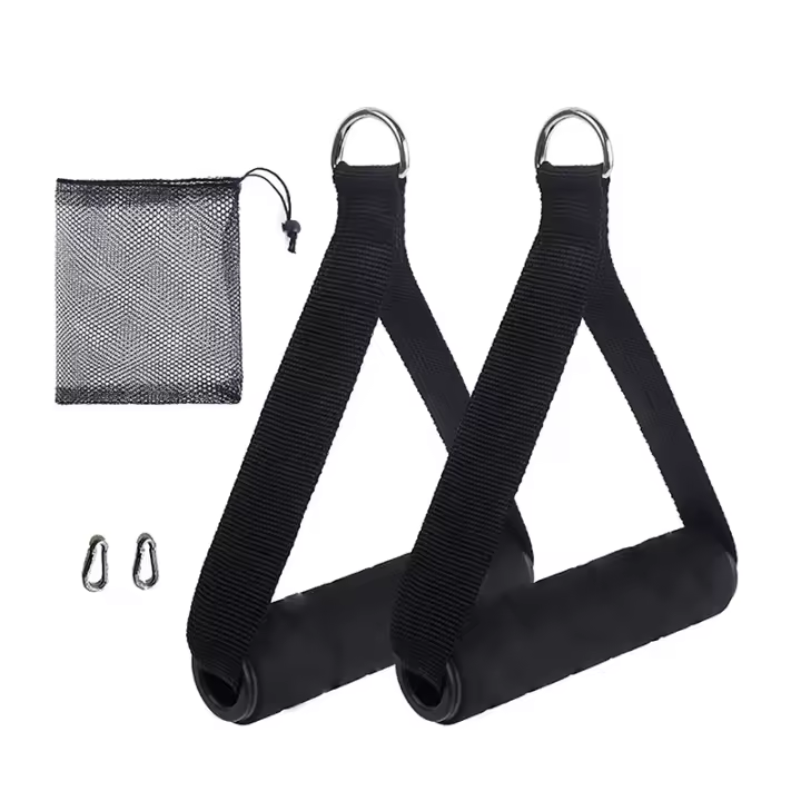 Manijas De Gimnasio Con Anillo D-Ring De Metal Para Ejercicios De Agarre Resistencia Bandas De Enfriamiento Accesorios De Fitness Para Máquina De Cables En Casa - 1