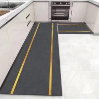 2pc Alfombras De Piso De Velours Cristal Absorbentes Antideslizantes Para Cocina Alfombras De Suelo Fáciles De Cuidar Y Limpieza - details 1