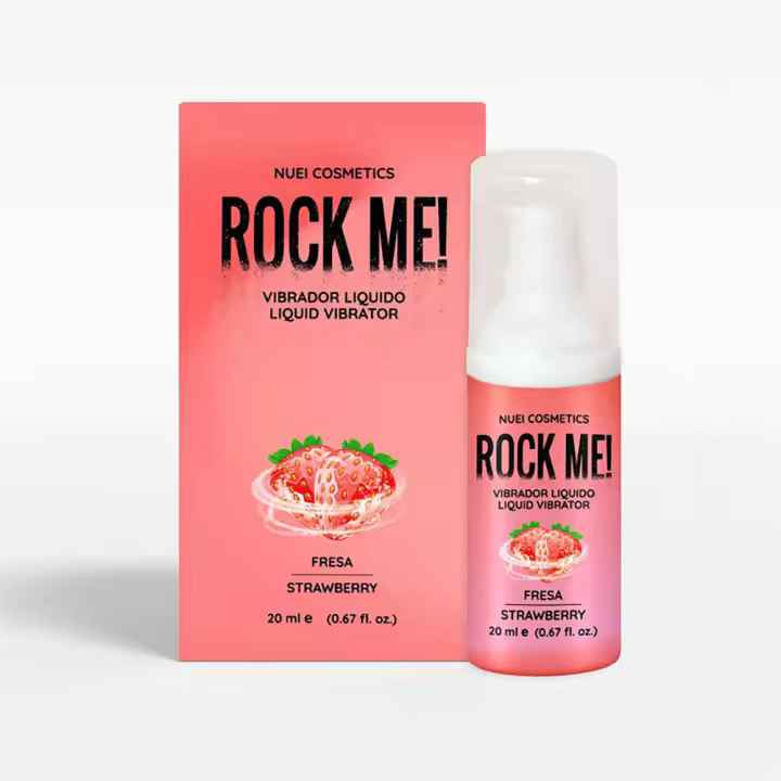 NUEI COSMETICS ROCK ME! VIBRADOR LÍQUIDO LUBRICANTE SABOR FRESA 20 ML - 1