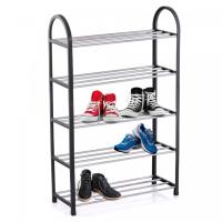 HOGUITA-Organizador de Zapatos de Metal de 5 Niveles con Estructura Negra y Estantes Blancos, Zapatero Funcional y Ahorro de Espacio,Ideal para Entrada, Pasillo y Sala de Estar - details 8