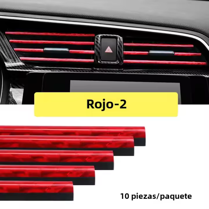 10 Piezas De Decoración Para Ventiladores De Aire De Coche En Cromo Estilo Mouluring U Shaped Accesorios Para Acondicionador De Aire Grille PVC Para Estilo De Coche - 1