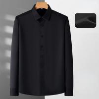 Camisa Social Para Hombre Antienvejecimiento Cuello En V Manga Larga Ajustada Blusa Negocios Blanco Oficina Tallas 5XL 6XL - details 9